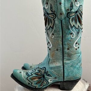 Tan Leather Western Boots by JVE WEST